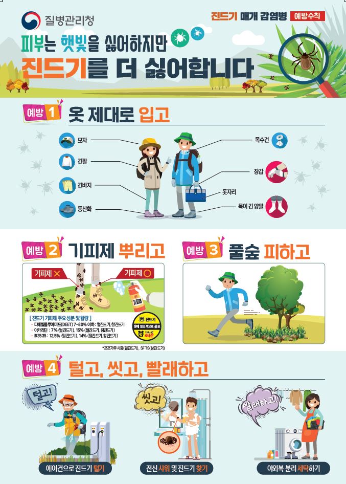 진드기매개감영병 주의 포스터